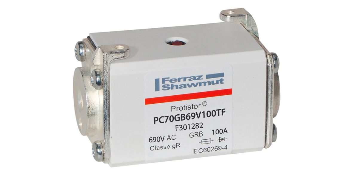 F301282 - Protistor SB fuse-link gR, 690VAC, size 70, 100A, TTF threaded terminals